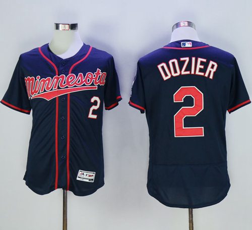 Twins #2 Brian Dozier Navy Blue Flexbase Authentic Collection Stitched MLB Jersey